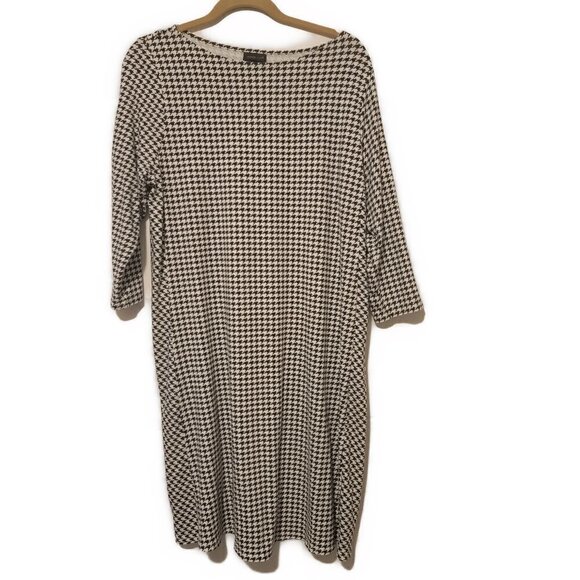 J.Jill Wearever Houndstooth Jersey Knit Midi dress - sz L - Picture 2 of 6